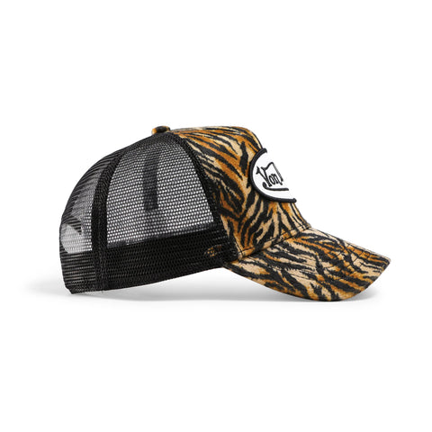 Von Dutch Tiger Stripe Velvet Trucker Hat
