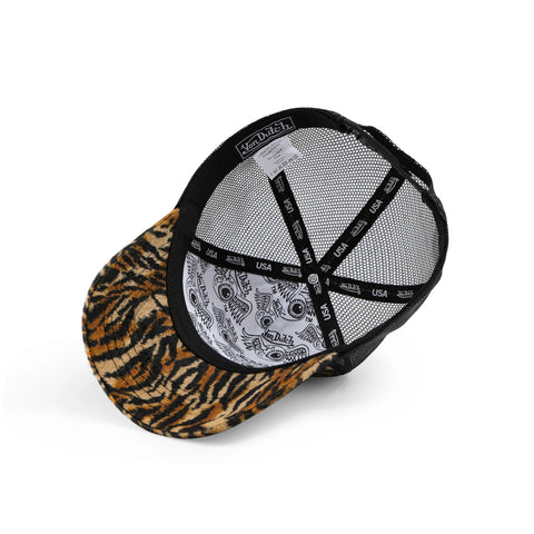 Von Dutch Tiger Stripe Velvet Trucker Hat