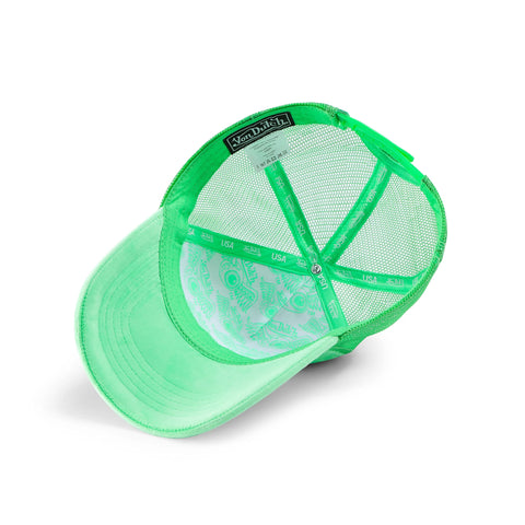 Von Dutch Lime Velvet Trucker Hat