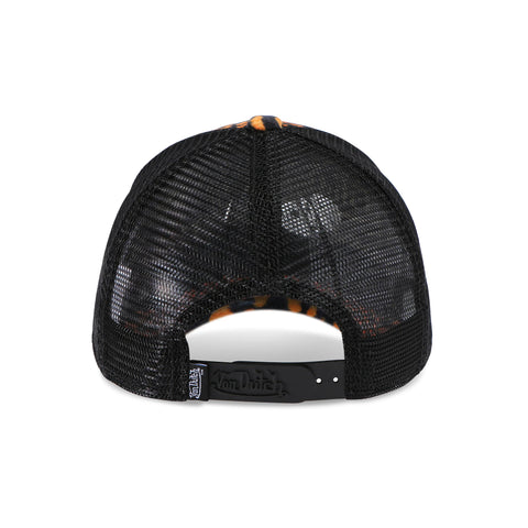 Von Dutch Orange Cheetah Velvet Trucker Hat