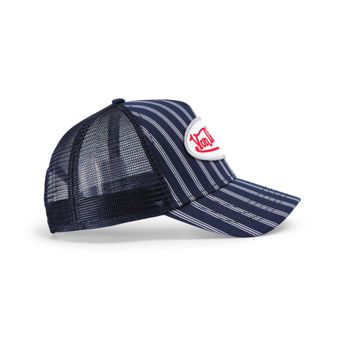 Von Dutch Navy & White Stripe Trucker Hat