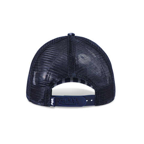 Von Dutch Navy & White Stripe Trucker Hat