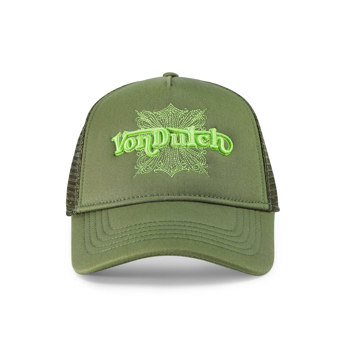Von Dutch Foam Chopper Trucker Hat - Olive Green