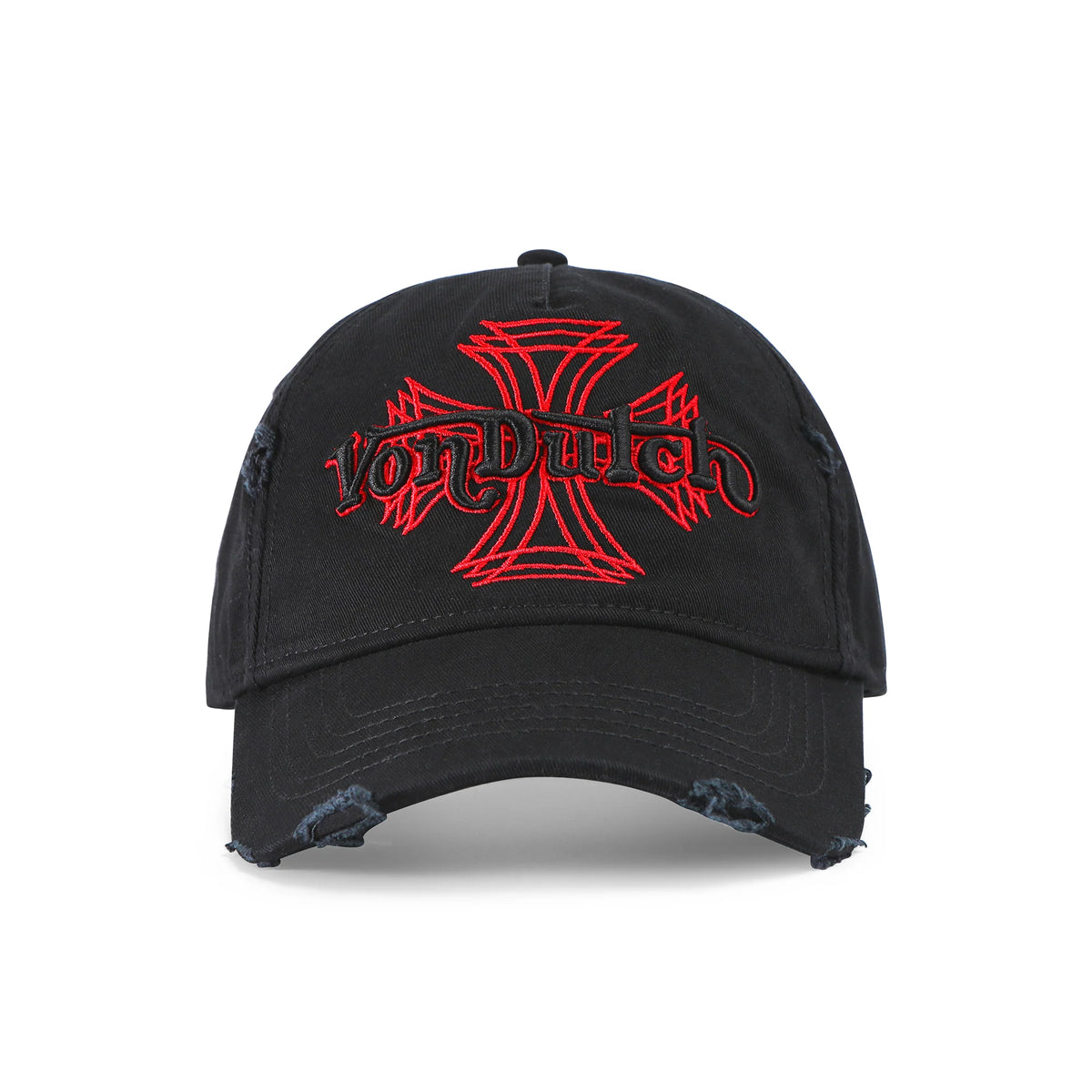 Von Dutch MotoCross Strapback Hat - Black & Red