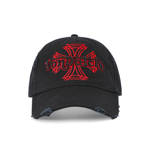 Von Dutch MotoCross Strapback Hat - Black & Red