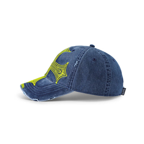Von Dutch Denim Lowrider Strapback Hat- Blue & Yellow