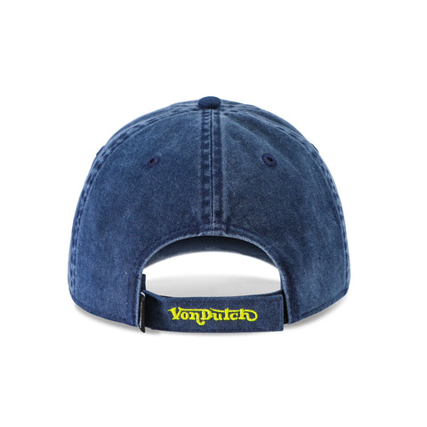Von Dutch Denim Lowrider Strapback Hat- Blue & Yellow