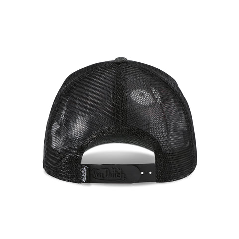 Von Dutch Rhinestone Trucker Hat - Black with Red Rhinestones