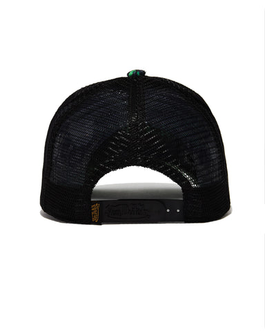 Von Dutch Lime Cheetah Velvet Trucker Hat