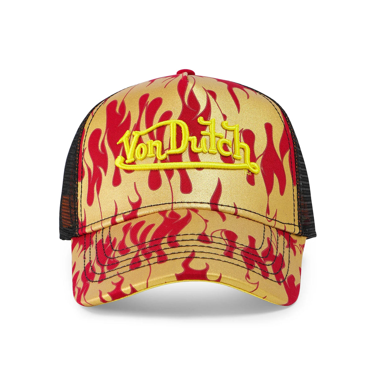 Von Dutch Red Flames Trucker Hat