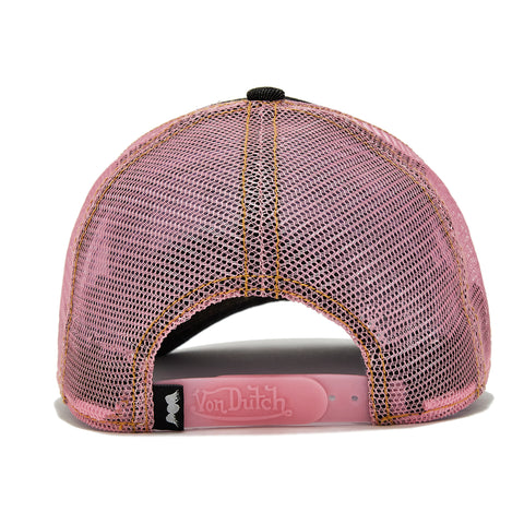 Von Dutch Dark Denim Pink Logo Trucker Hat