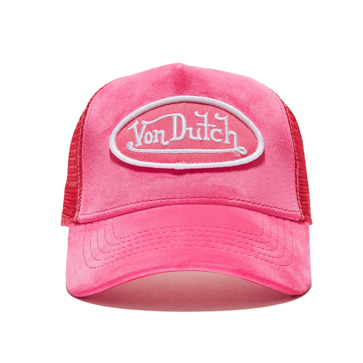 Von Dutch Hot Pink Crush Velvet Trucker Hat