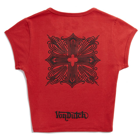 Von Dutch Red & Black Chopper Baby Tee