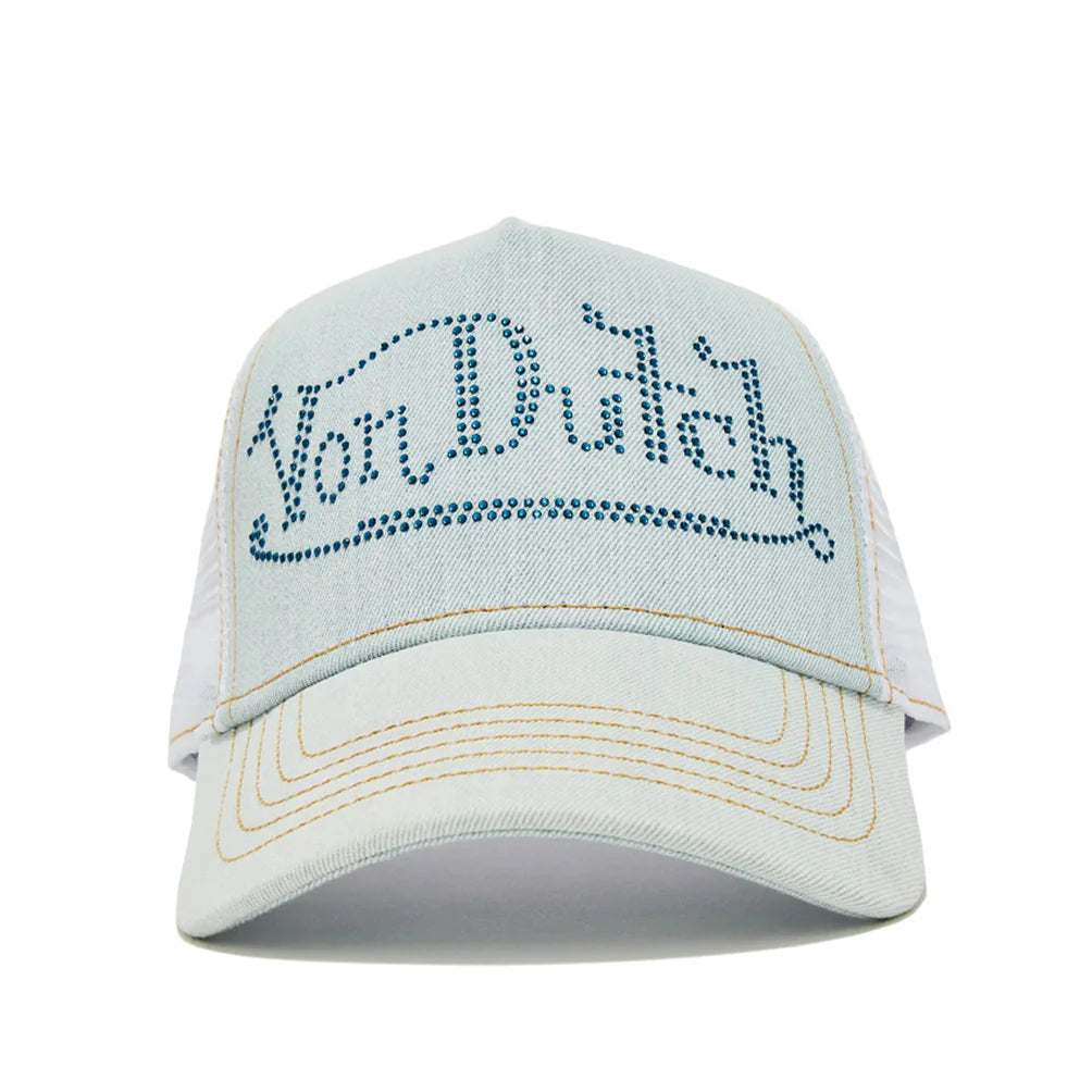 Von Dutch Light Stone Denim Trucker Hat 339