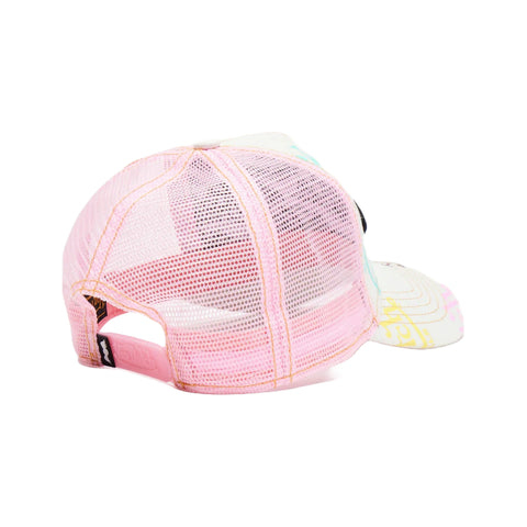 Von Dutch Light Denim Pink Logo Trucker Hat