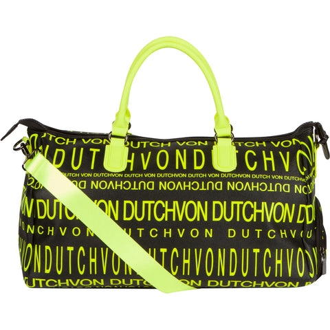 Von Dutch Monogram Black & Yellow Weekender Duffle Bag