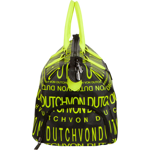 Von Dutch Monogram Black & Yellow Weekender Duffle Bag