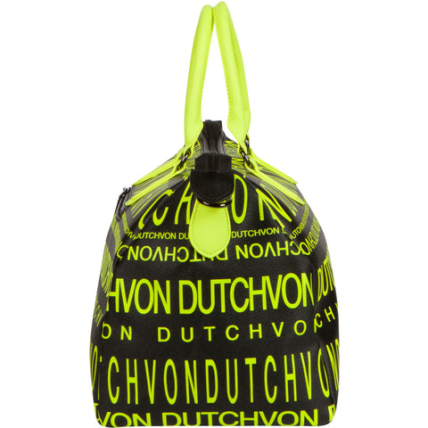 Von Dutch Monogram Black & Yellow Weekender Duffle Bag
