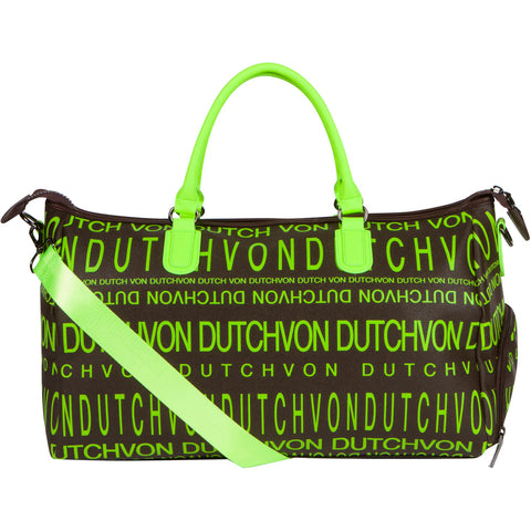 Von Dutch Brown & Lime Weekend Duffle Bag