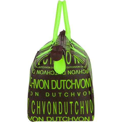 Von Dutch Brown & Lime Weekend Duffle Bag