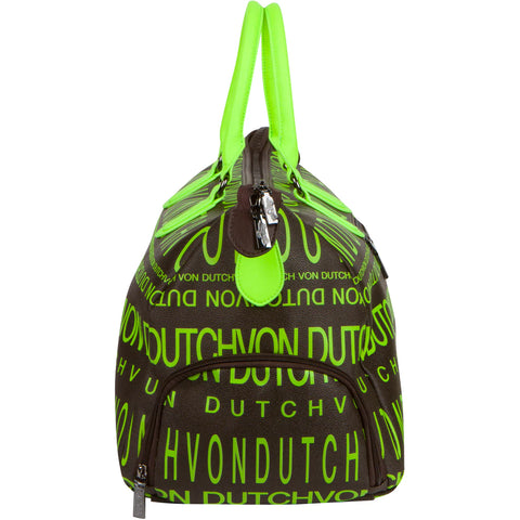 Von Dutch Brown & Lime Weekend Duffle Bag