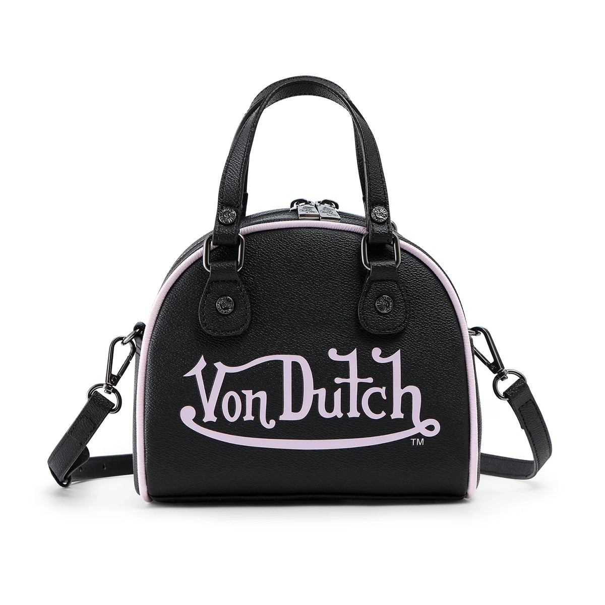 Von Dutch Black & Pink Two-Tone Bowling Bag