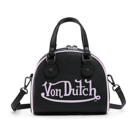 Von Dutch Black & Pink Two-Tone Bowling Bag