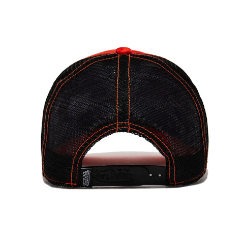 Von Dutch Orange & Black Velvet Trucker Hat
