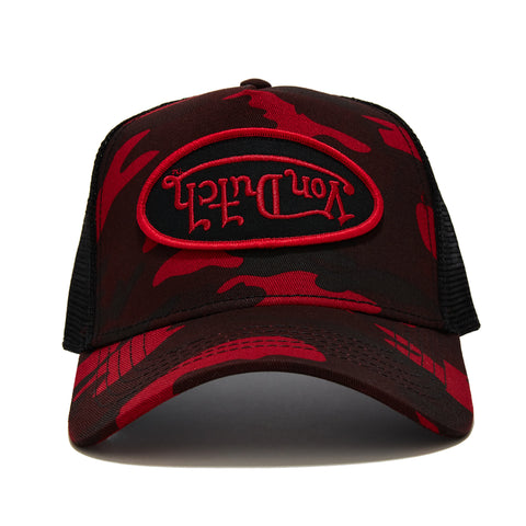 Von Dutch Red Rambo Camo Trucker Hat