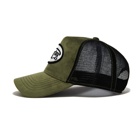 Von Dutch Sage Green Velvet Trucker Hat