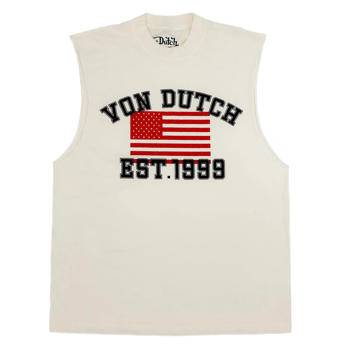 Von Dutch White USA Sleeveless Tee