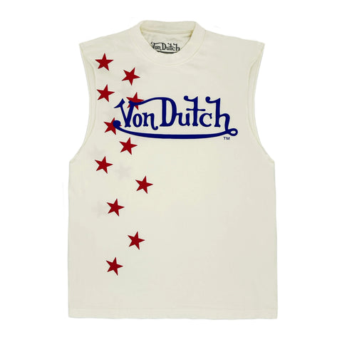White Von Dutch Americana Sleeveless Tee