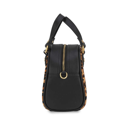 Von Dutch Leopard Vegan Pony Hair Bowling Bag