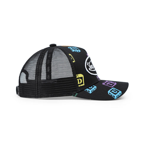 Von Dutch Kids Classic Trucker Hat - Black All Over Blocks