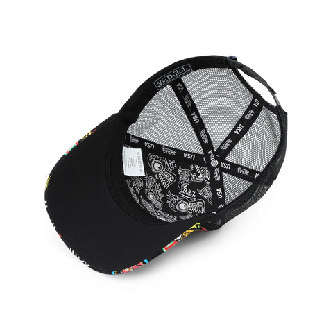 Von Dutch Kids Classic Trucker Hat - All Over Black Jax
