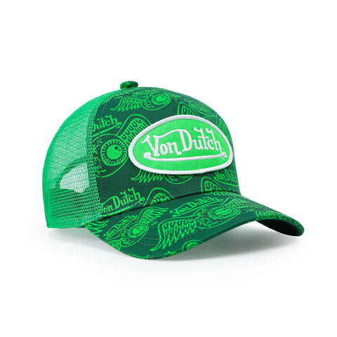 Von Dutch Kids Classic Trucker Hat - Green ISPY Flying Eye