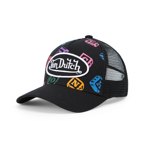 Von Dutch Kids Classic Trucker Hat - Black Blocks
