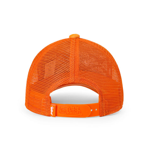 Von Dutch Kids Velvet Trucker Hat - Neon Orange