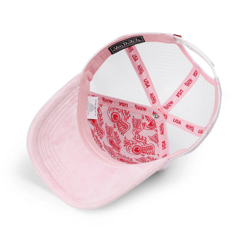 Von Dutch Kids Velvet Trucker Hat -  Pink Crush