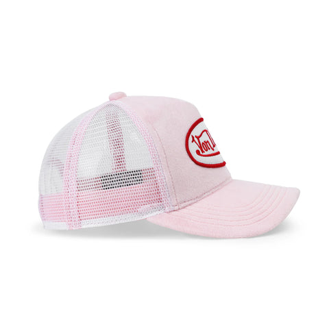 Von Dutch Kids Velvet Trucker Hat -  Pink Crush