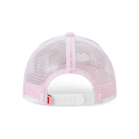 Von Dutch Kids Velvet Trucker Hat -  Pink Crush