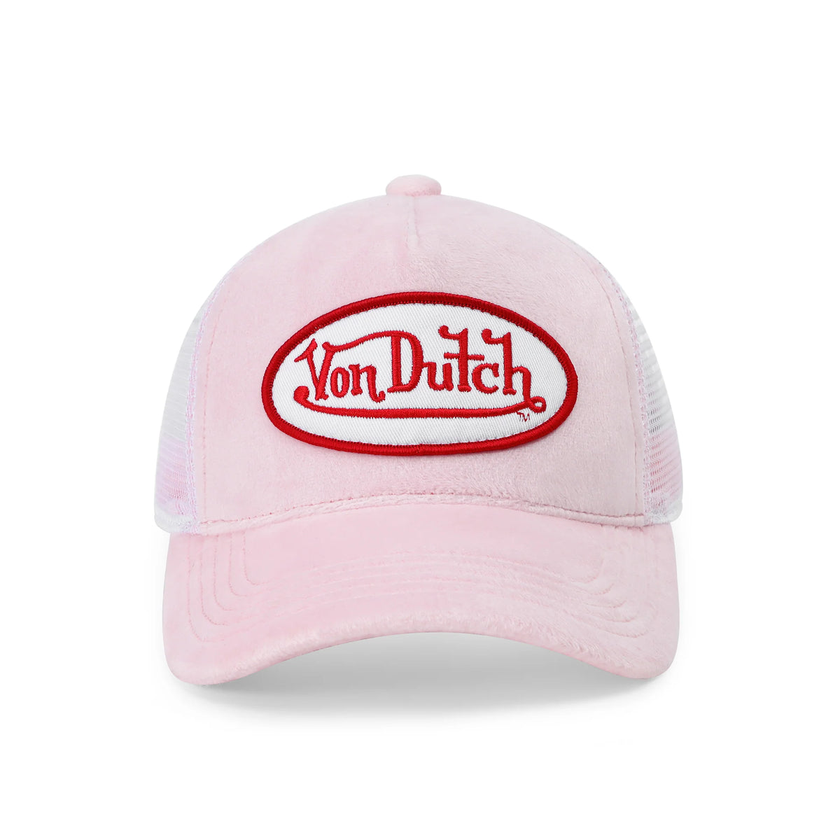 Von Dutch Kids Velvet Trucker Hat -  Pink Crush