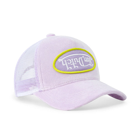 Von Dutch Kids Velvet Trucker Hat -  Light Purple