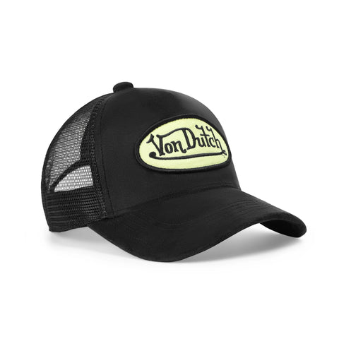 Von Dutch Kids Velvet Trucker Hat - Black & Yellow
