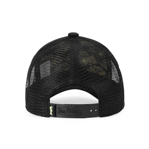 Von Dutch Kids Velvet Trucker Hat - Black & Yellow