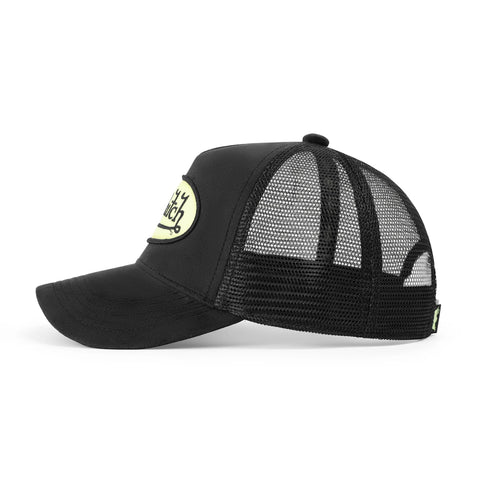 Von Dutch Kids Velvet Trucker Hat - Black & Yellow