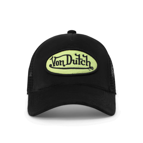Von Dutch Kids Velvet Trucker Hat - Black & Yellow
