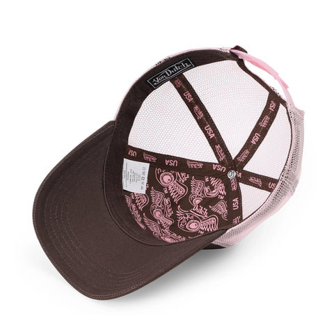 Von Dutch Kids Classic Trucker Hat - Brown & Pink