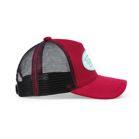 Von Dutch Kids Velvet Trucker Hat - Wine/Lime