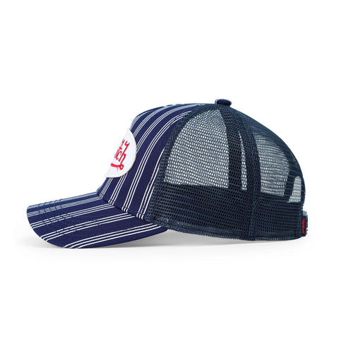 Von Dutch Kids Classic Trucker Hat - Navy White Stripe